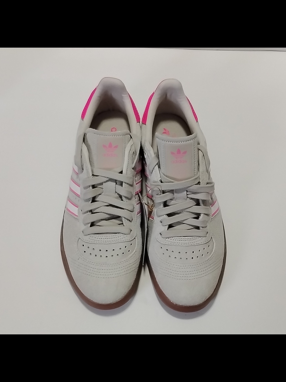 adidas Handball Top "Grey One Lucid Pink JR365 Men's Size 9.5 Women Size 10.5